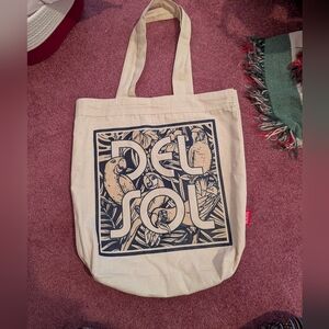 Del Sol Parrot Macaw Jungle Tropical Color Changing Canvas Large Tote Bag